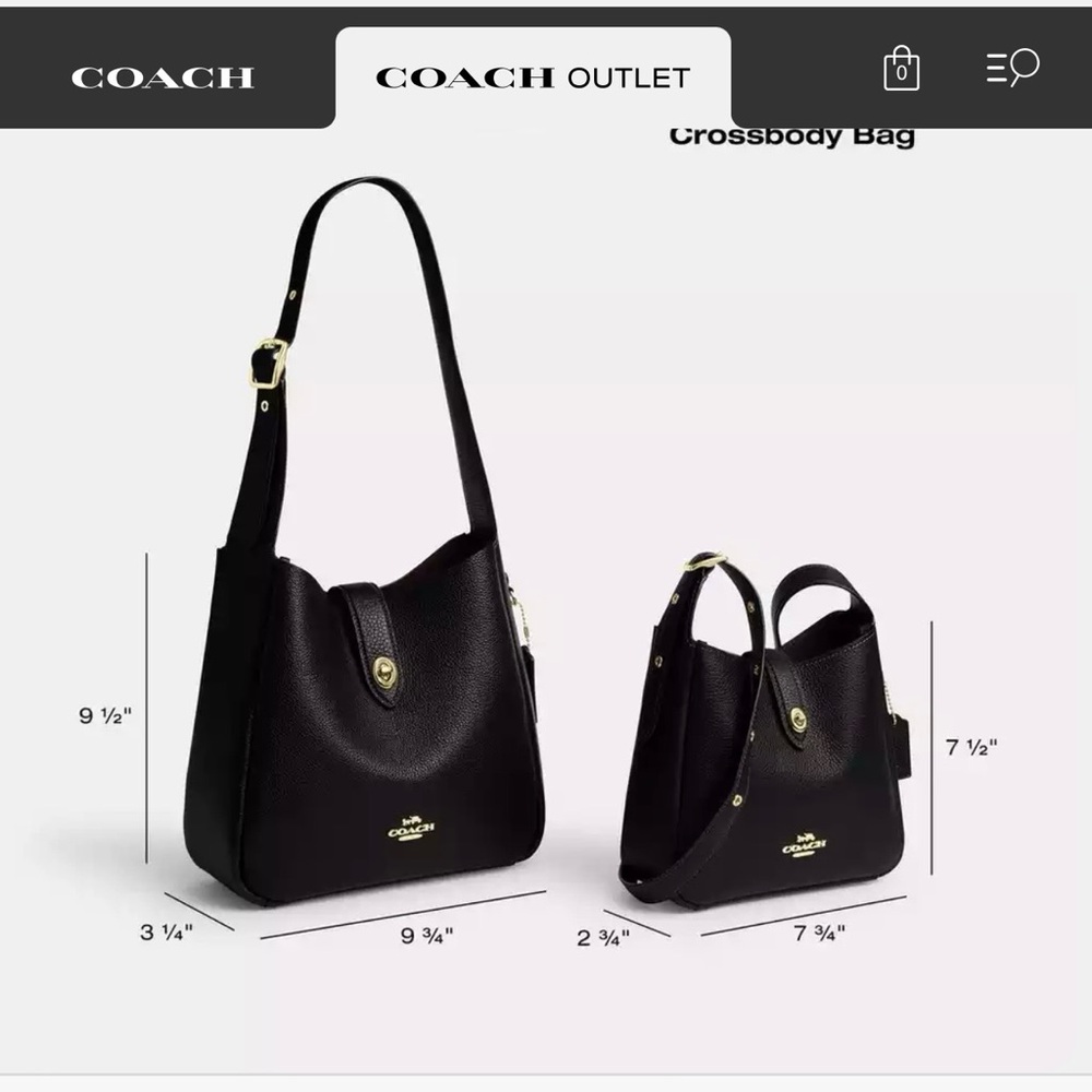 Coach Black Leather Crossbody Bag - Picture 6 of 9